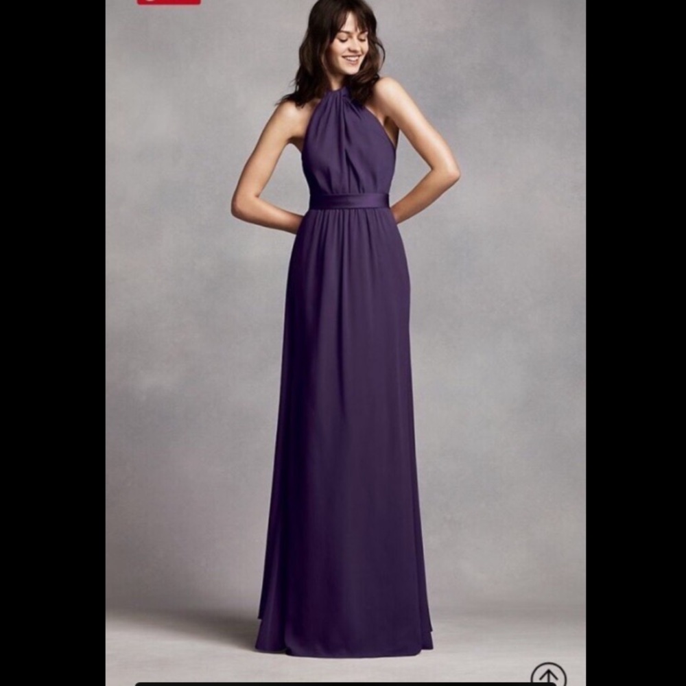 Vera wang halter bridesmaid dress in amethyst